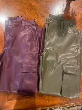 Cotton On Faux Leather Cargo pants - 2 pair